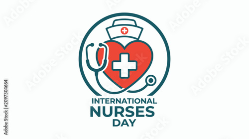 Foto Professional vector graphic design for international nurses day featuring a styl