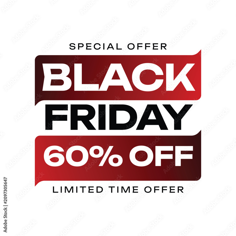Fototapeta premium Black Friday Discount Offer Card Isolated on White Background