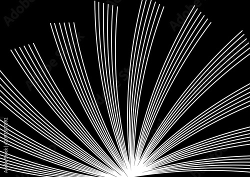 Abstract Radial Line Burst Background, Futuristic Monochrome Geometric Rays, Modern Dynamic Technology Wallpaper for AI, Cybersecurity, Digital Media and Branding