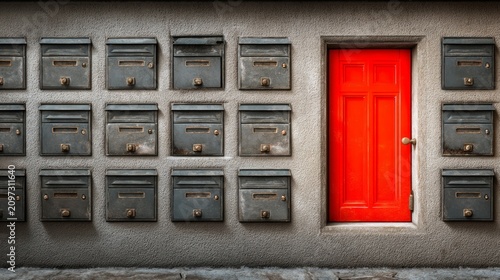Festive Advent Calendar Design with Black and White Mailboxes on Wall