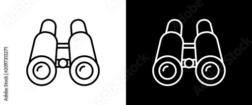 Valokuva Binoculars white and black icon set design