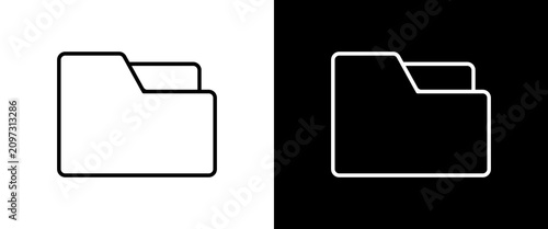 Bild auf Leinwand Folders white and black icon set design