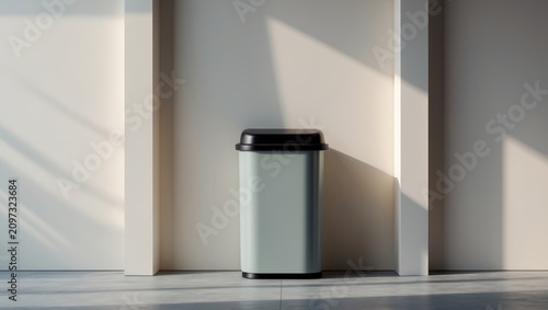 This is a trash can made of plastic, although it is constructed from a very strong plastic material.