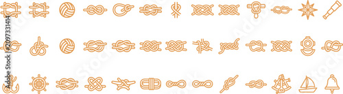 Nautical knot and marine icon set
