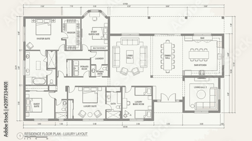 Residential Apartment Floor Plan – High‑Resolution Architectural Drawing Representing Modern Housing Layout, Interior Design, and Space Planning for Construction and Creative Projects