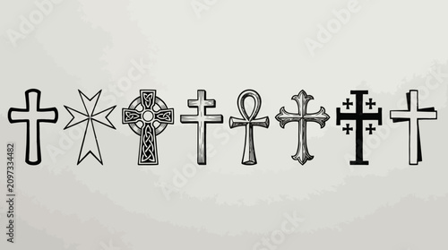Cross Artwork Collection – High‑Resolution Display Representing Christian Faith, Artistic Diversity, and Symbolic Design for Religious, Cultural, and Creative Projects