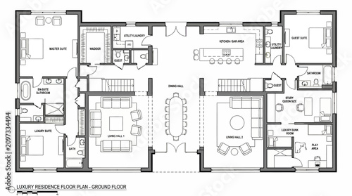 Residential Apartment Floor Plan – High‑Resolution Architectural Drawing Representing Modern Housing Layout, Interior Design, and Space Planning for Construction and Creative Projects