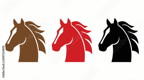 Stylized Horse Head Silhouettes – High‑Resolution Illustration Representing Strength, Elegance, and Motion for Equine Art, Logo Design, and Creative Projects