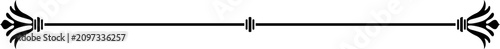 Ornate metal divider line. Decorative border element PNG