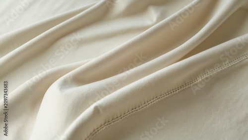 Obraz na płótnie Plain seamless cotton texture featuring a sewn hem.