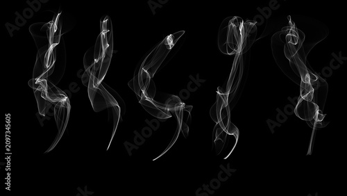 Bild auf Leinwand A mesmerizing display of swirling smoke tendrils against a dark background