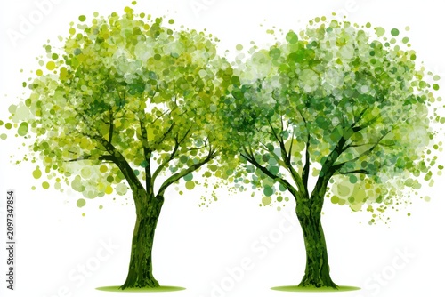 Co-regulation Through Nature Concept With Two Trees Growing Towards Each Other to Symbolize Mutual Support and Connection