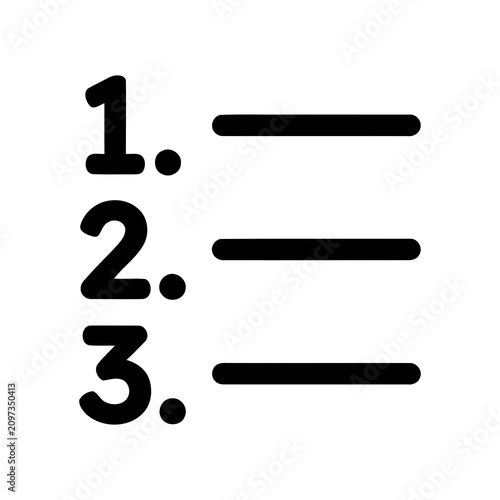 Photos Bold Numbered List Items with Hyphen Bullet Points Representing Order