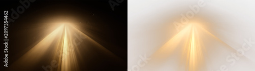 Photos Bright light shines through a tunnel with a view of the exit on a transparent ba
