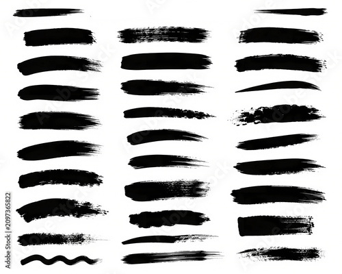 set of brush strokes