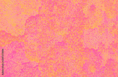 Riso print halftone gradient in risograph style, riso texture background, stamp print look.with grainy print	
