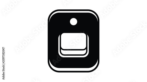 Minimalist Black and White Vector Illustration of a Toggle Switch Button. Clean Icon for Technology and Design Concepts.