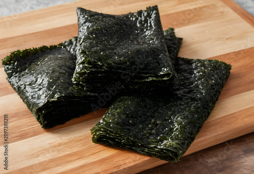 Three sheets of nori seawee...