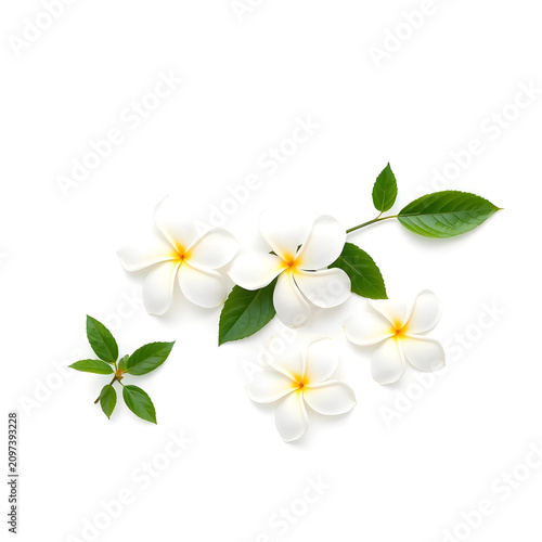 Flat lay of white jasmine f...