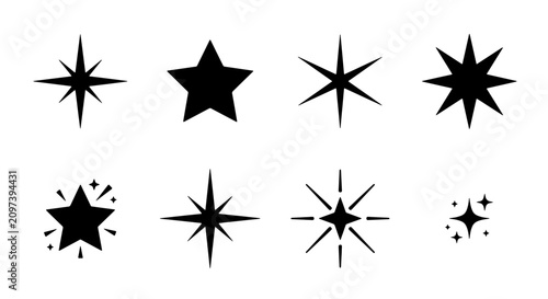 Canvastavla 70 Diverse Starburst Icons, Sparkle Symbols, Glitter Accents, and Shine Graphics