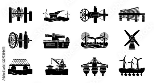 Tableau sur toile Agricultural Machinery Icons Vector Set