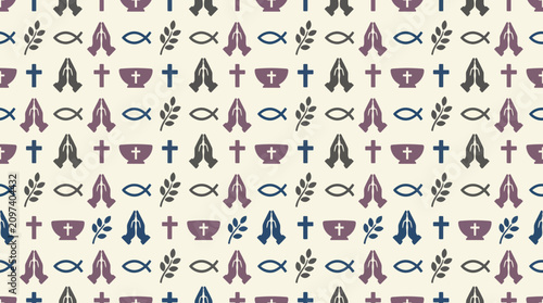Konstfotografi Ash Wednesday Fasting Prayer Vector Seamless Pattern
