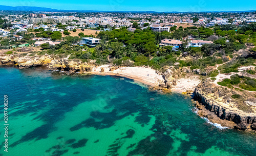 Beaches in Albufeira in the Faro District, Algarve, Portugal