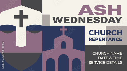 Photos Ash Wednesday Church Repentance Vector Poster Template