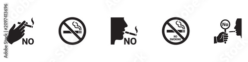 Tableau sur toile No smoking icon set