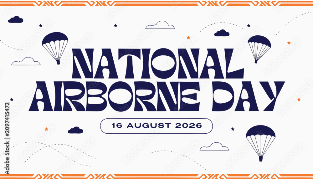Obraz premium Creative graphic design for national airborne day celebration in august