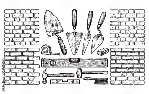 Photography Comprehensive collection of masonry repair and construction supplies showcasing