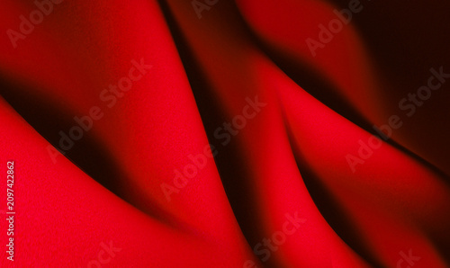 Foto abstract red background with elegant satin fabric folds touches of carmine and c