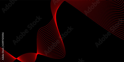 Tableau sur toile Abstract Red Waveform Light Pattern.
