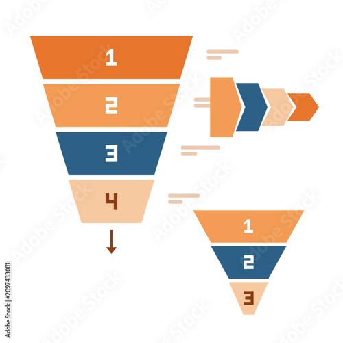 Foto Presentation ready process arrow infographic collection, sales funnel with 4 num