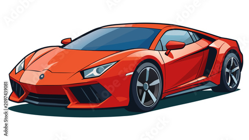 Luxury sports car speeding on open road. High-performance supercar with sleek aerodynamic design for elite driving experience.