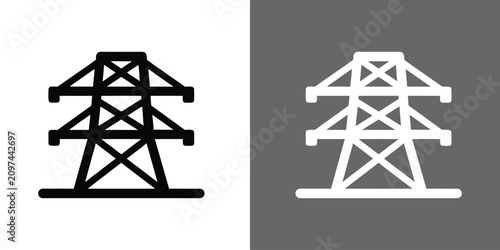 Bild auf Leinwand Electrical power transmission tower icon vector