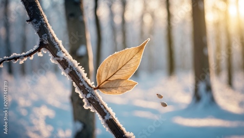 Tree branch with leaf and s...