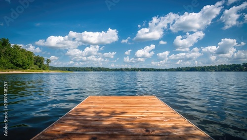 Wooden Dock Extending into ...
