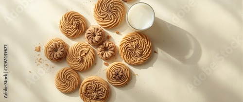Swirled Cookies with Milk o...
