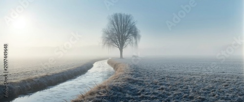 Lonely Tree in a Frosty Fie...