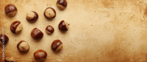 Chestnuts Laid on Textured ...