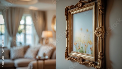 Picture frame on a wall dis...
