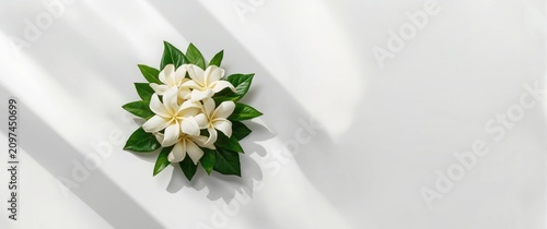 White frangipani flowers wi...