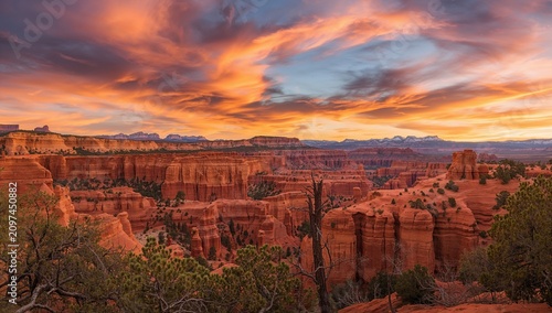 Canyon Landscape at Sunset ...