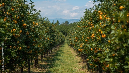 Orange Trees Rows in an Orc...