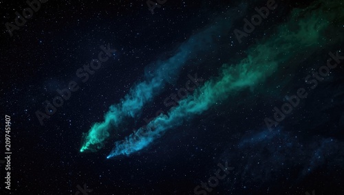 Vivid glowing meteorites sl...