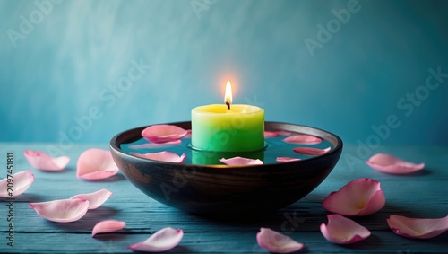 Still life with candle and ...