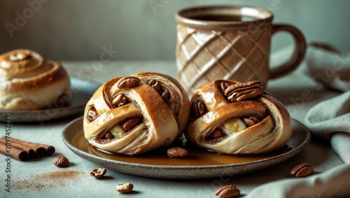 Wicker buns with cinnamon, ...