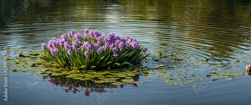 Blooming Water Hyacinth Clu...