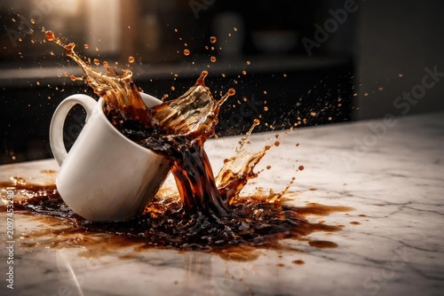 Coffee Cup Overflowing with...